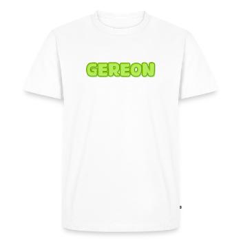 Gereon Neon Bubble Letters - Men's Premium Organic T-Shirt - white - Front - Nico (187cm)