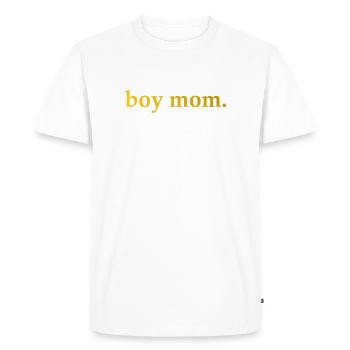 Maman qui dit « Maman garçon » - T-shirt Premium bio Homme - blanc - Devant - Nico (187cm)