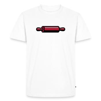 Logo de pâtisserie Pâtissière Pâtissière - T-shirt Premium bio Homme - blanc - Devant - Nico (187cm)