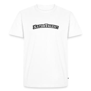 NaturTalent lettering - Men's Premium Organic T-Shirt - white - Front - Nico (187cm)