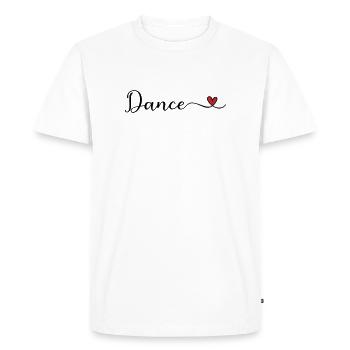 Danse mignonne Typographie Cœur - T-shirt Premium bio Homme - blanc - Devant - Nico (187cm)