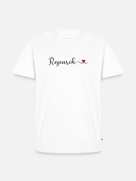 Forschungsherztypografie - Männer Premium Bio T-Shirt - Weiß