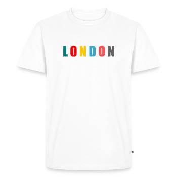 LONDON. LONDRES. BRITISH. ANGLETERRE. UK. CAPITALE - T-shirt Premium bio Homme - blanc - Devant - Nico (187cm)