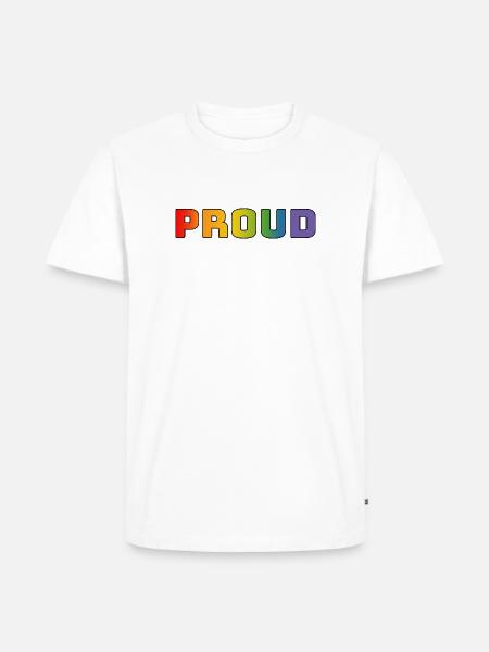 Rainbow proud black - Men's Premium Organic T-Shirt - white