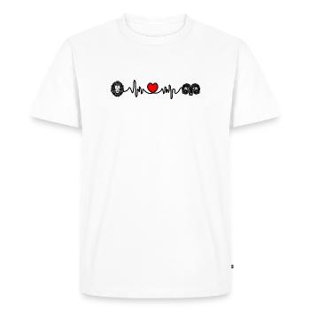 Fréquence cardiaque cardio Lion Bélier - T-shirt Premium bio Homme - blanc - Devant - Nico (187cm)