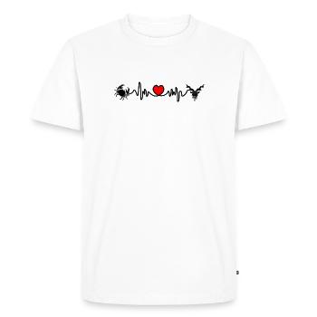 Fréquence cardiaque cardio Cancer Capricorne - T-shirt Premium bio Homme - blanc - Devant - Nico (187cm)