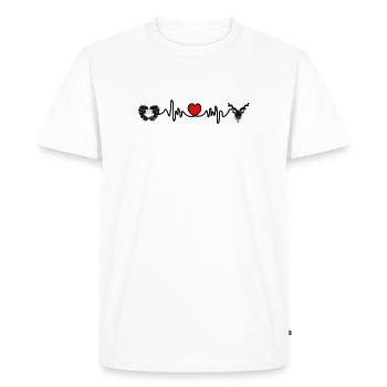 Fréquence cardiaque cardio Gémeaux Capricorne - T-shirt Premium bio Homme - blanc - Devant - Nico (187cm)