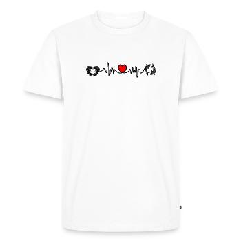 Fréquence cardiaque cardio Twin Pisces - T-shirt Premium bio Homme - blanc - Devant - Nico (187cm)