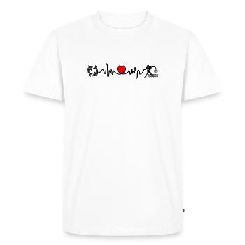 Fréquence cardiaque cardio Poissons Verseau - T-shirt Premium bio Homme - blanc - Devant - Nico (187cm)