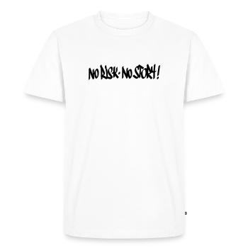 Pas de risque, pas de devise de l’histoire - T-shirt Premium bio Homme - blanc - Devant - Nico (187cm)