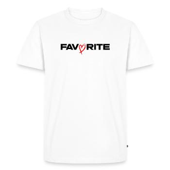 Ligne Cœur à la main libre - T-shirt Premium bio Homme - blanc - Devant - Nico (187cm)