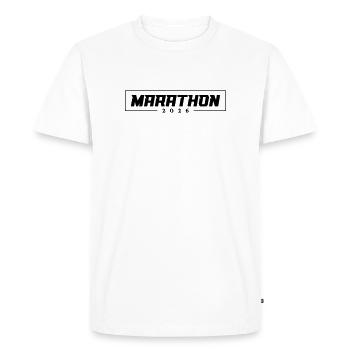 Marathon 2026 - Men's Premium Organic T-Shirt - white - Front - Nico (187cm)