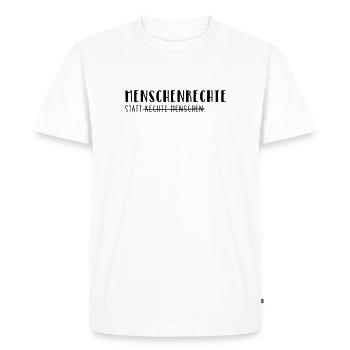 Les droits de l’homme plutôt que les gens de droite - T-shirt Premium bio Homme - blanc - Devant - Nico (187cm)