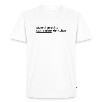 Human Rights Saying Block - Men's Premium Organic T-Shirt - white - Front - Nico (187cm)