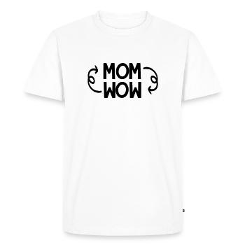MOM upside down spells WOW! (black print) - Men's Premium Organic T-Shirt - white - Front - Nico (187cm)