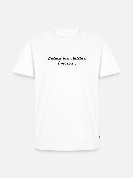 j aime les vieilles motos - T-shirt Premium bio Homme - blanc