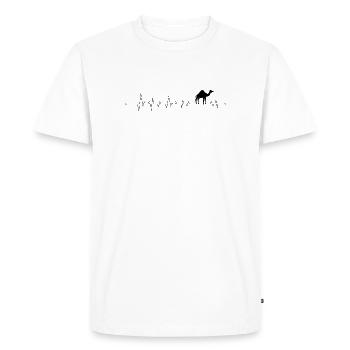 Chameau battant le cœur - T-shirt Premium bio Homme - blanc - Devant - Nico (187cm)