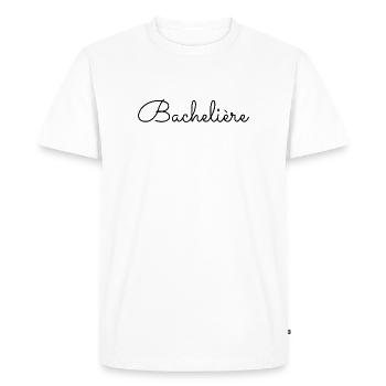 Bachelière - T-shirt Premium bio Homme - blanc - Devant - Nico (187cm)