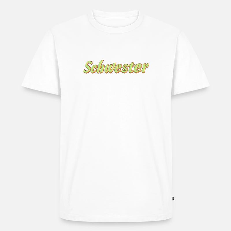 Kosename Schwester 3D Style - Männer Premium Bio T-Shirt - Weiß