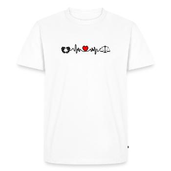 Balance Cardio Twin de fréquence cardiaque - T-shirt Premium bio Homme - blanc - Devant - Nico (187cm)