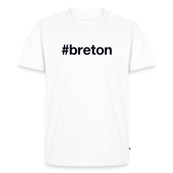 BRETON Hashtag - Men's Premium Organic T-Shirt - white - Front - Nico (187cm)