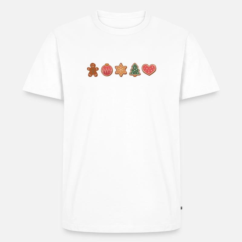 Biscuits et biscuits pour Noël - T-shirt Premium bio Homme - blanc
