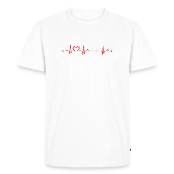 Heartbeat Curling Girl Drôle Joueur de Curling ECG - T-shirt Premium bio Homme - blanc - Devant - Nico (187cm)