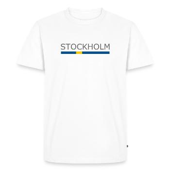 Drapeau de la Suède - Stockholm - Sverige - Schweden - T-shirt Premium bio Homme - blanc - Devant - Nico (187cm)
