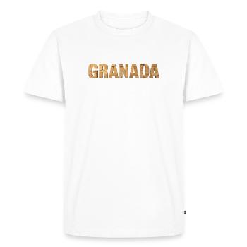 Granada Architecture Typography - Men's Premium Organic T-Shirt - white - Front - Nico (187cm)