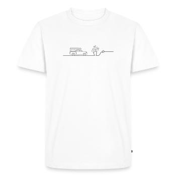 Van Camper Desert Cactus line art - Men's Premium Organic T-Shirt - white - Front - Nico (187cm)