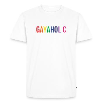 Gayaholic Pride Rainbow LGBTQ Art de l’alphabet - T-shirt Premium bio Homme - blanc - Devant - Nico (187cm)