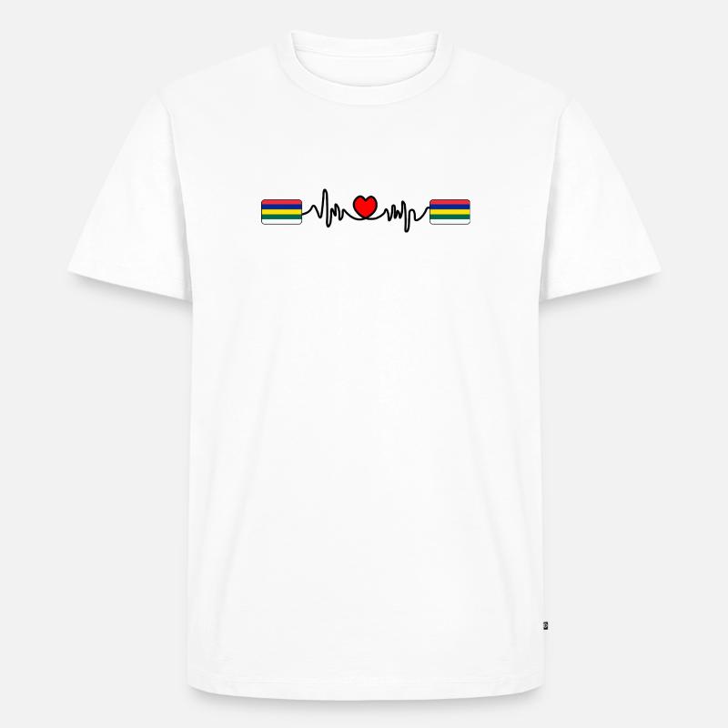 Terschelling Pulse Logo – Island Style - Männer Premium Bio T-Shirt - Weiß