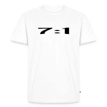 7:1, un score parfait - T-shirt Premium bio Homme - blanc - Devant - Nico (187cm)
