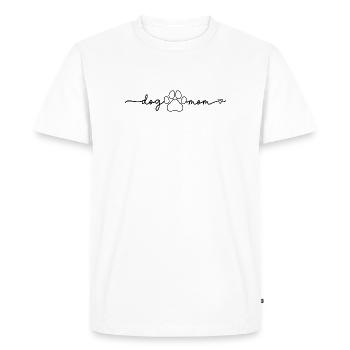 Maman de chien avec cœur patte maman de chien - T-shirt Premium bio Homme - blanc - Devant - Nico (187cm)
