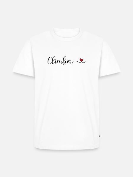 Climber Heart Typography - Men's Premium Organic T-Shirt - white