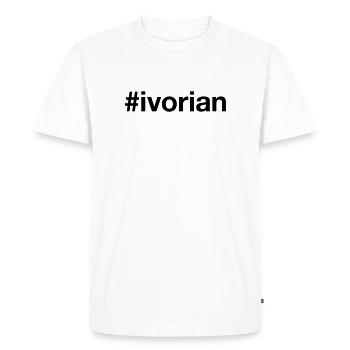 Hashtag ivoirien Côte d’Ivoire - T-shirt Premium bio Homme - blanc - Devant - Nico (187cm)