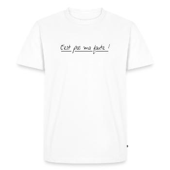 C'est pas ma faute - T-shirt Premium bio Homme - blanc - Devant - Nico (187cm)