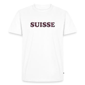 SUISSE. HUMOUR. PAYS. DRAPEAU. GENEVE - T-shirt Premium bio Homme - blanc - Devant - Nico (187cm)