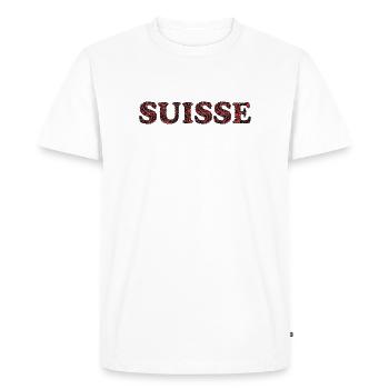 SUISSE. HUMOUR. PAYS - T-shirt Premium bio Homme - blanc - Devant - Nico (187cm)