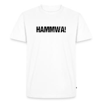 Hammwa Berlin Dialect Shirt - Men's Premium Organic T-Shirt - white - Front - Nico (187cm)