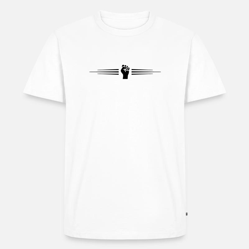 Hand Faust Linie - Männer Premium Bio T-Shirt - Weiß