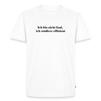 Je ne suis pas paresseux, j’étudie efficacement - T-shirt Premium bio Homme - blanc - Devant - Nico (187cm)
