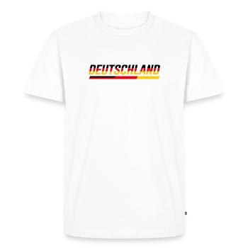 GERMANY – Speed Stripe Racing Look - Men's Premium Organic T-Shirt - white - Front - Nico (187cm)