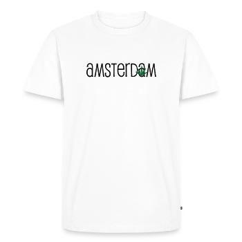 Amsterdam - Cannabis - Weed - T-shirt Premium bio Homme - blanc - Devant - Nico (187cm)
