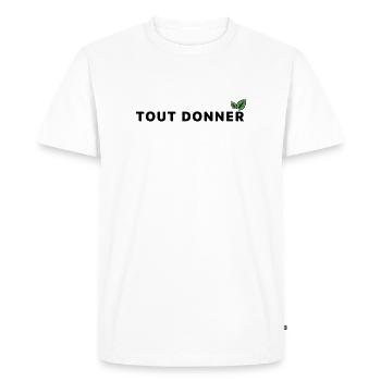 Tout_donner_ecologie - T-shirt Premium bio Homme - blanc - Devant - Nico (187cm)