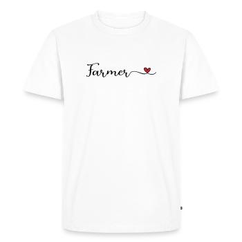 cultivateur - T-shirt Premium bio Homme - blanc - Devant - Nico (187cm)