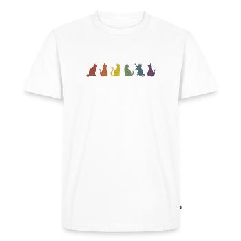 Silhouettes colorées des chats de la fierté - T-shirt Premium bio Homme - blanc - Devant - Nico (187cm)