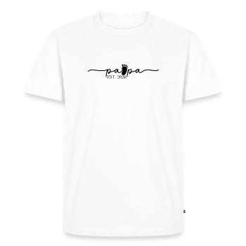 Papa Est.2026 Logo - T-shirt Premium bio Homme - blanc - Devant - Nico (187cm)