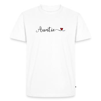 Auntie Typography with a Heart handwritten Font De - Men's Premium Organic T-Shirt - white - Front - Nico (187cm)