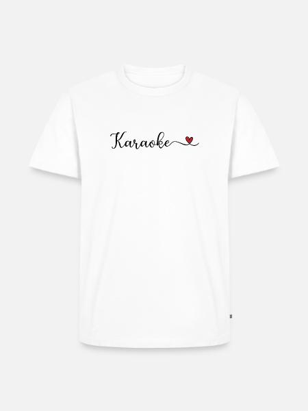 Karaoke-Herz-Typografie - Männer Premium Bio T-Shirt - Weiß